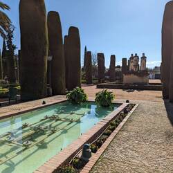 Main Gardens with statues. Maybe of Columbus coming to Isabella and Ferdinand, but had no plaque.