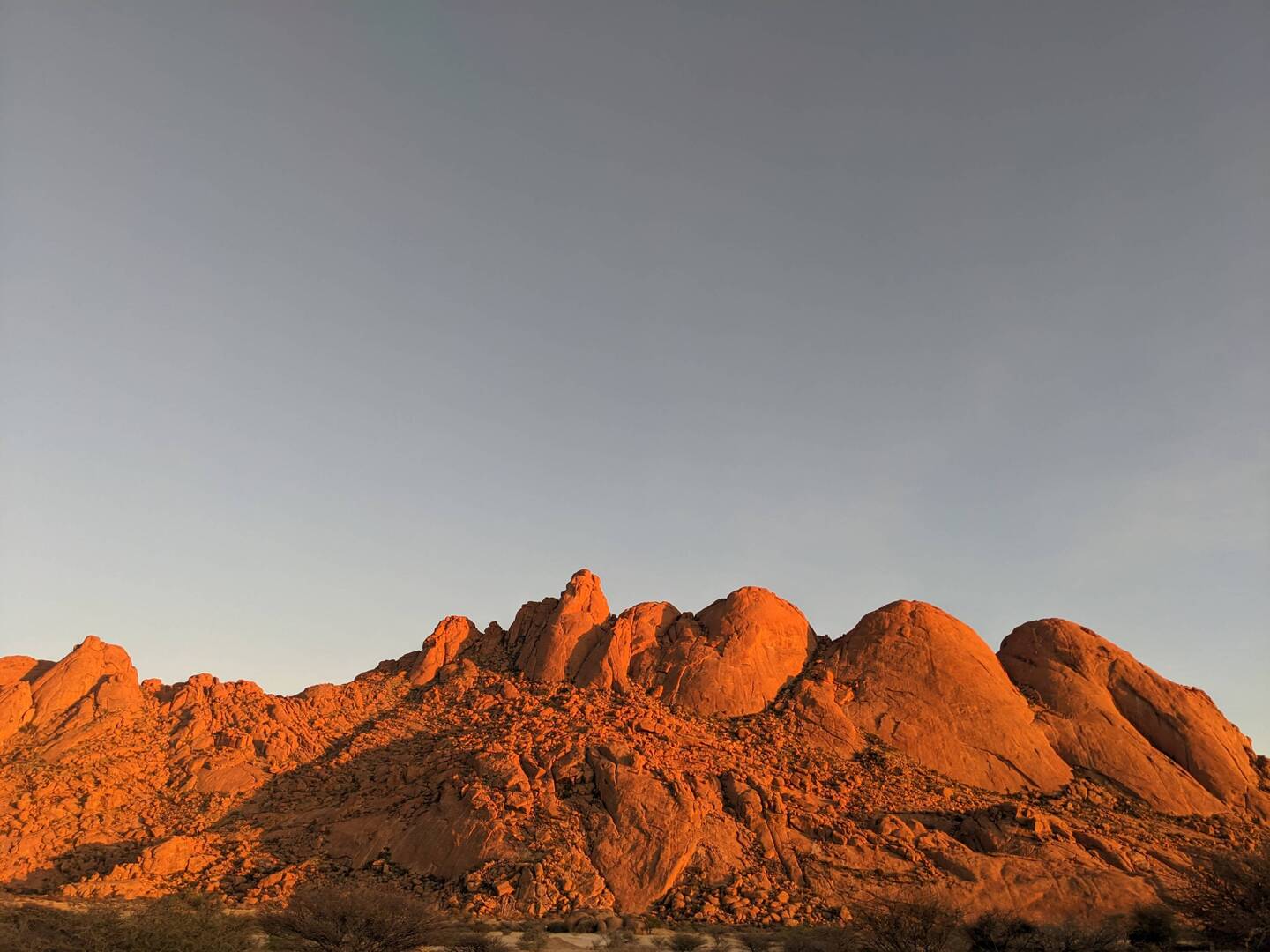 Morning glow highlighting the Pontok range, part of Spitzkoppe.