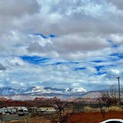 The view from our hotel - those snow capped mountains