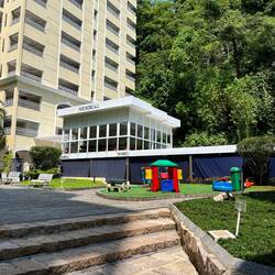Chapel building and a playground