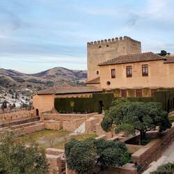 Picture from the public area of the Alhambra during the day