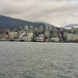 North shore of the harbour a.k.a. North Vancouver.