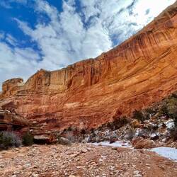You can see how the water has carved the rock in a curve