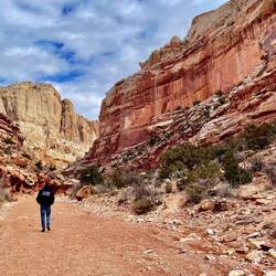 Dave is dwarfed by the rock formations