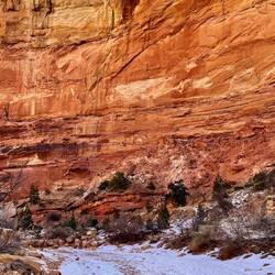 Red rock, red dirt and snow makes for an amazing photo