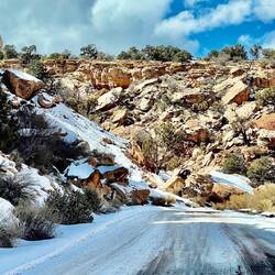 As not a lot of cars went to the end of the drive in winter, the snow accumulated on the road more