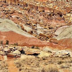 If you look closely you can see the timber slats of the uranium underground mine