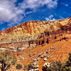 All the different layers in the rock