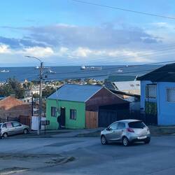 Blick aus unserem Wohnzimmer hinunter auf die Bucht