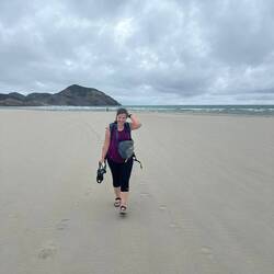 Wurde ganz schön windig! Völlig eingesandet schnell zurück zum Auto