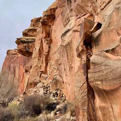 The sheerness of the rock walls