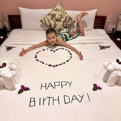 La surprise en rentrant dans notre chambre d'hôtel ❤️