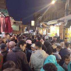 Nighttime crowd in the medina