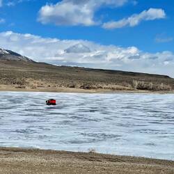 Otter Creek State Park and the fisherman setting up their tents to ice fish