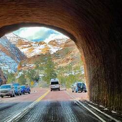 Breathtaking views out of the tunnel