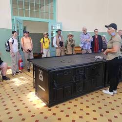 Damals hochmoderne Küche bereits mit Abluft außerhalb