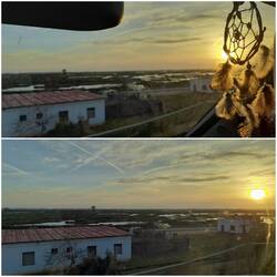 Blick in den Abendhimmel am Stellplatz von Isla Cristina