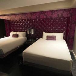 Our room at The Cromwell, Las Vegas - we snuck Kenzie in so we didn't have to pay for another adult