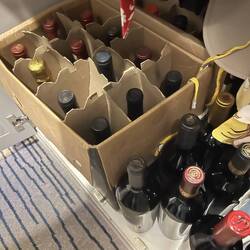 WOW, we are down to 3 cases of wine ...in our wine cellar (closet)