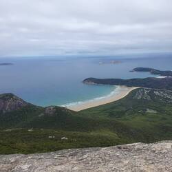 View from the top of Mt Oberon towards Tasmania