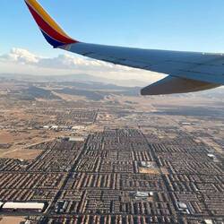 Flying out over Vegas