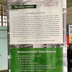 A sample of the daily routine for an inmate