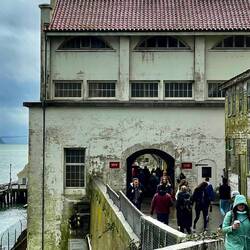 Walking from the Officers' Hall