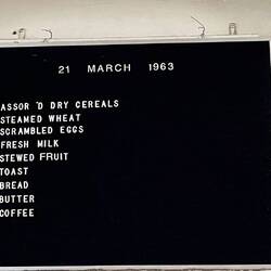 The meal served on the last day of Alcatraz