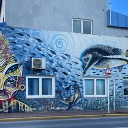 Auch hier findet man oft Fassadenmalereien.