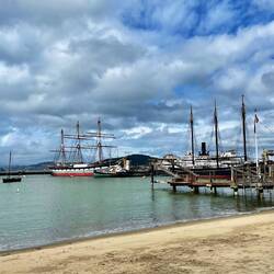 The beach at the San Francisco Maritime Historic National Park