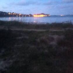 Abendstimmung, Wasser fast am Platz😍