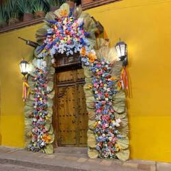 Fabulous fresh flowers on doorways