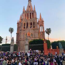 In front of the Parroquia