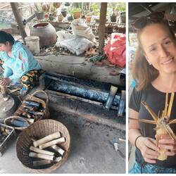 Zuschauen bei der Herstellung von Bambus Sticky Rice 🍚