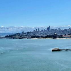 San Fran with Bay Bridge in the distance