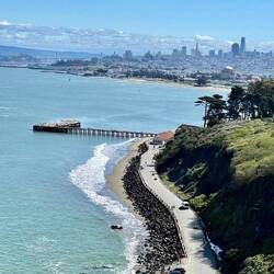 Looking back towards San Fran from the Golden Gate walkway