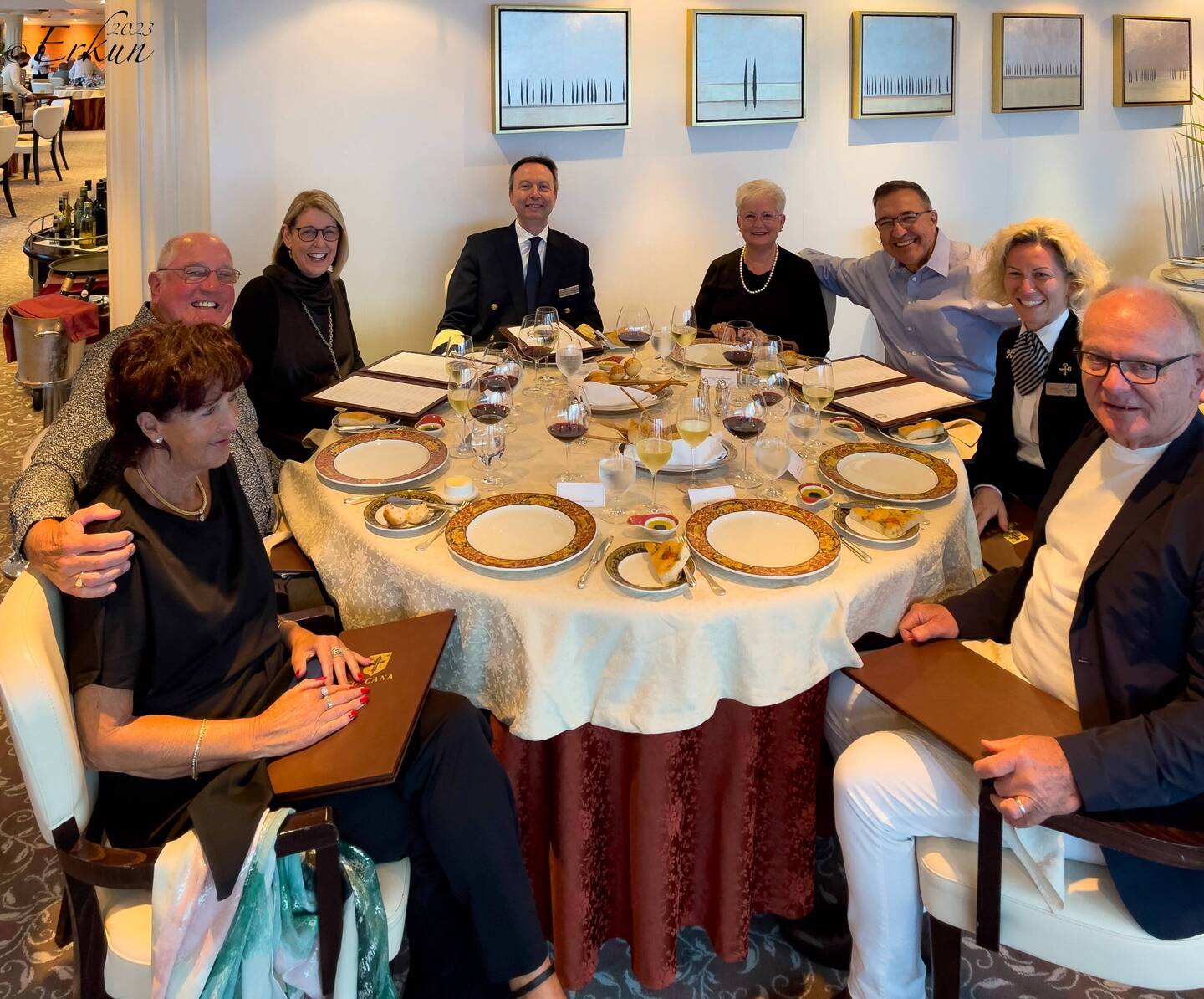 Our table at Toscana tonight — Aboard Insignia.