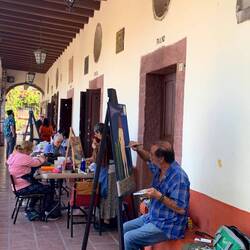 Art class on the patio