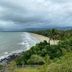 Fenced area on the beach is to keep out crocs. They even have lifeguards