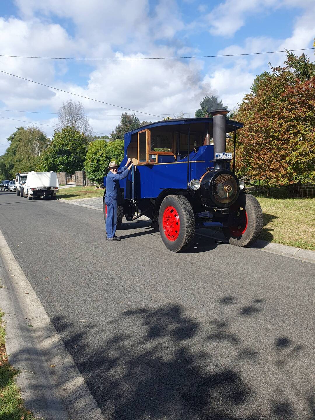 Leigh with Sam Newman's Foden steam Waggon