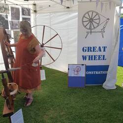 Spinning with a giant walking wheel