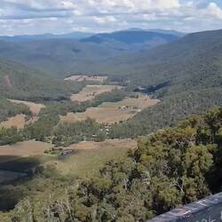 View of King Valley from Powell's Lookout. Powell was a bushranger (contemporary with Ned Kelly)