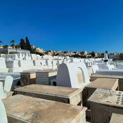 Jewish cemetery, graves have "oven holes" to put your candles in