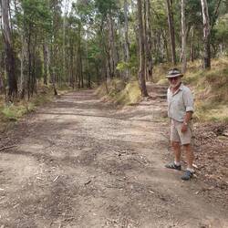 Leigh trying out the gradient on the Wadonga to Corryong rail trail