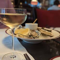 Breakfast champagne and oysters (better than the whiskey and oysters)