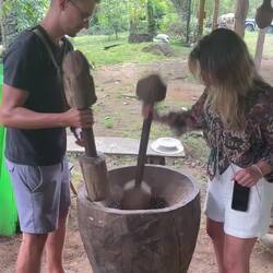 Kaffeebohnen aus ihrere Schale lösen