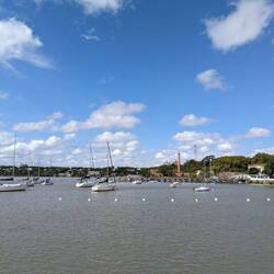 Harbour with sailing ships
