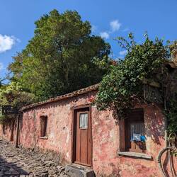 Old house on a famous cobblestone street