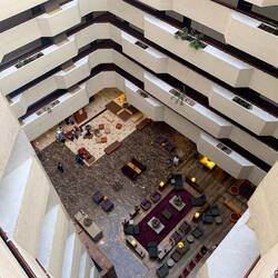 Looking down on the courtyard