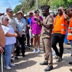 A military officer gave us a tour of the fish market